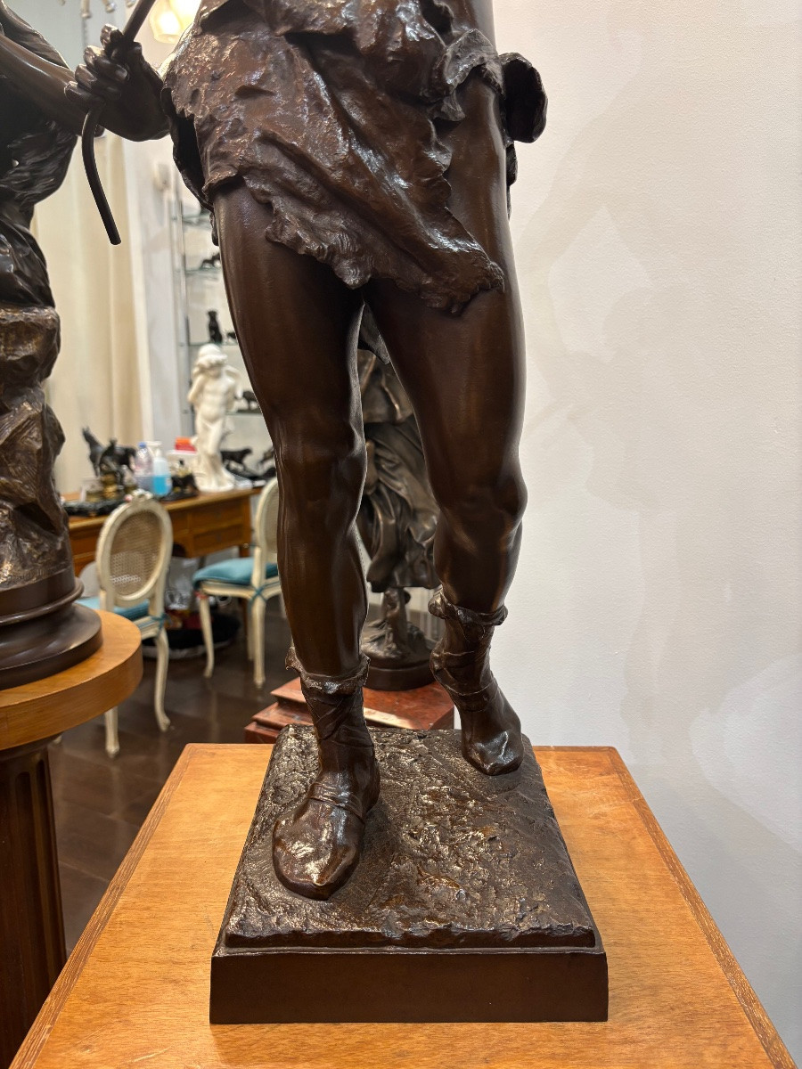 Sculpture - The Snake Charmer , Eugene Marioton (1857-1933) - Bronze -photo-7