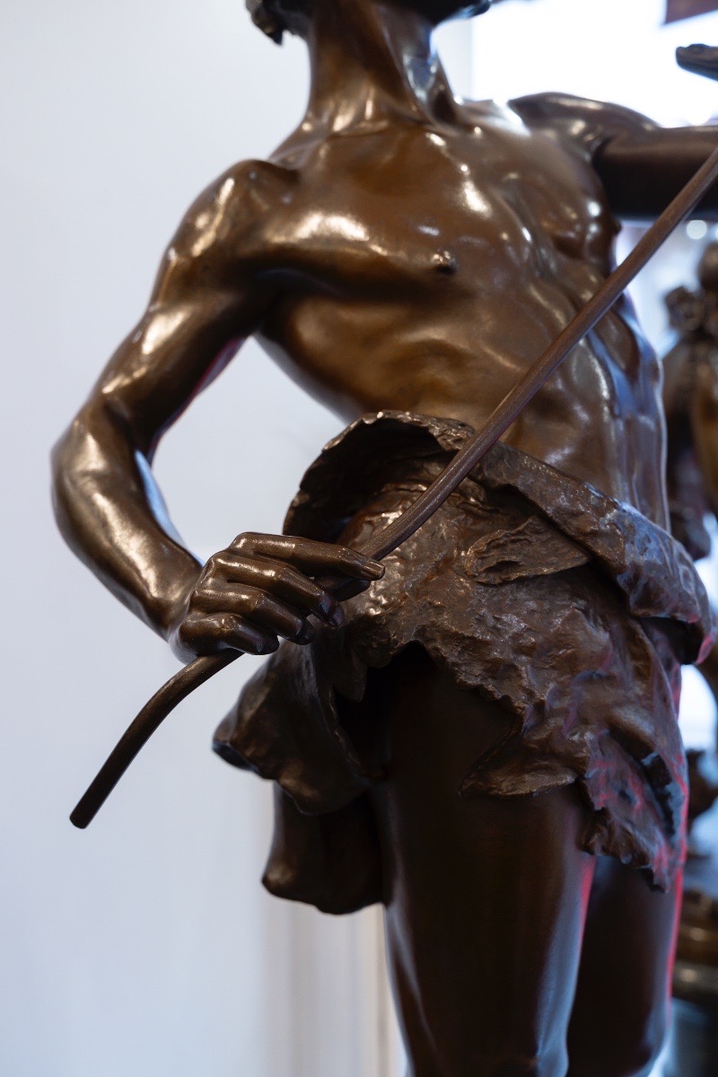 Sculpture - The Snake Charmer , Eugene Marioton (1857-1933) - Bronze -photo-6