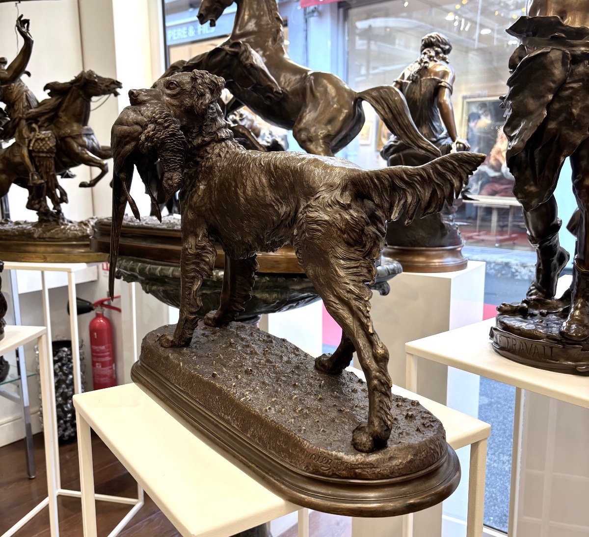 Sculpture - Chien Setter Au Gibier , Jules Moigniez (1835-1894) - Bronze-photo-1