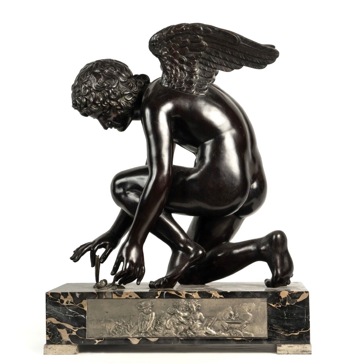 Sculpture - L' Amour Saisissant Un Papillon , Antoine Denis Chaudet (1763-1810) - Bronze 