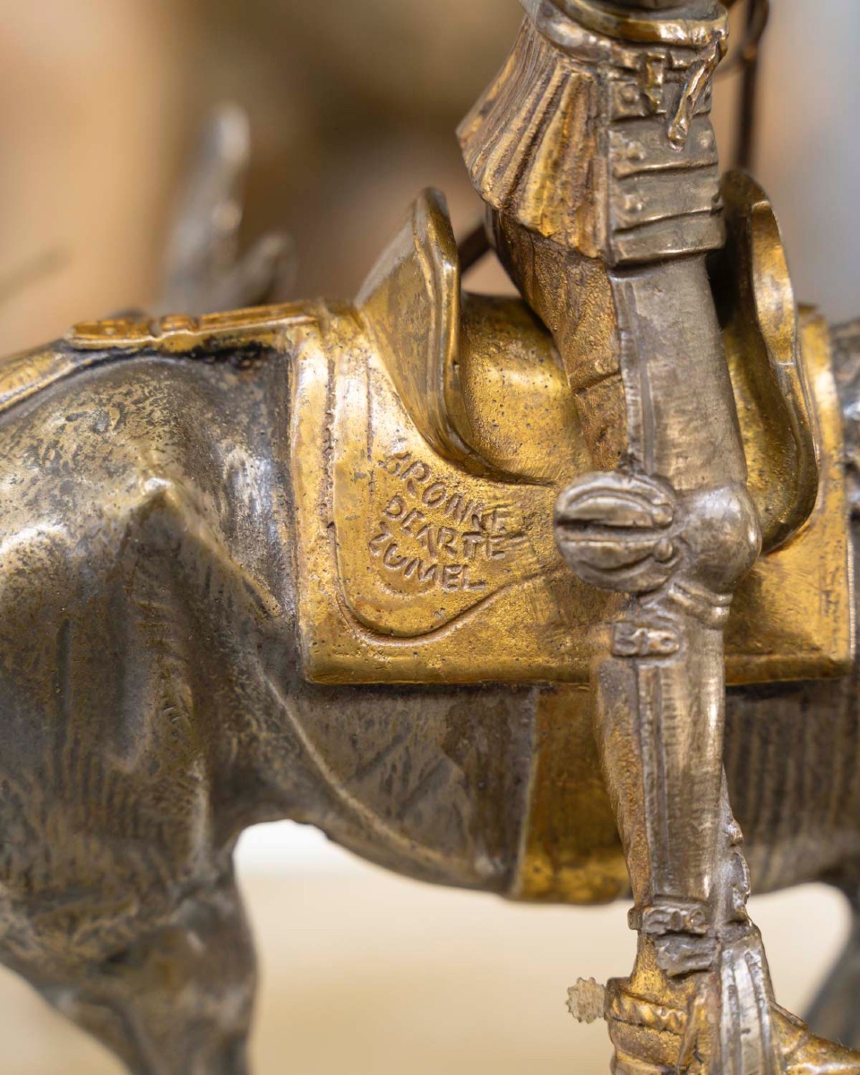 Sculpture - Don Quixote And Sancho Panza , Zumel F. Martinez De Luis (1898-1974) - Bronze-photo-5