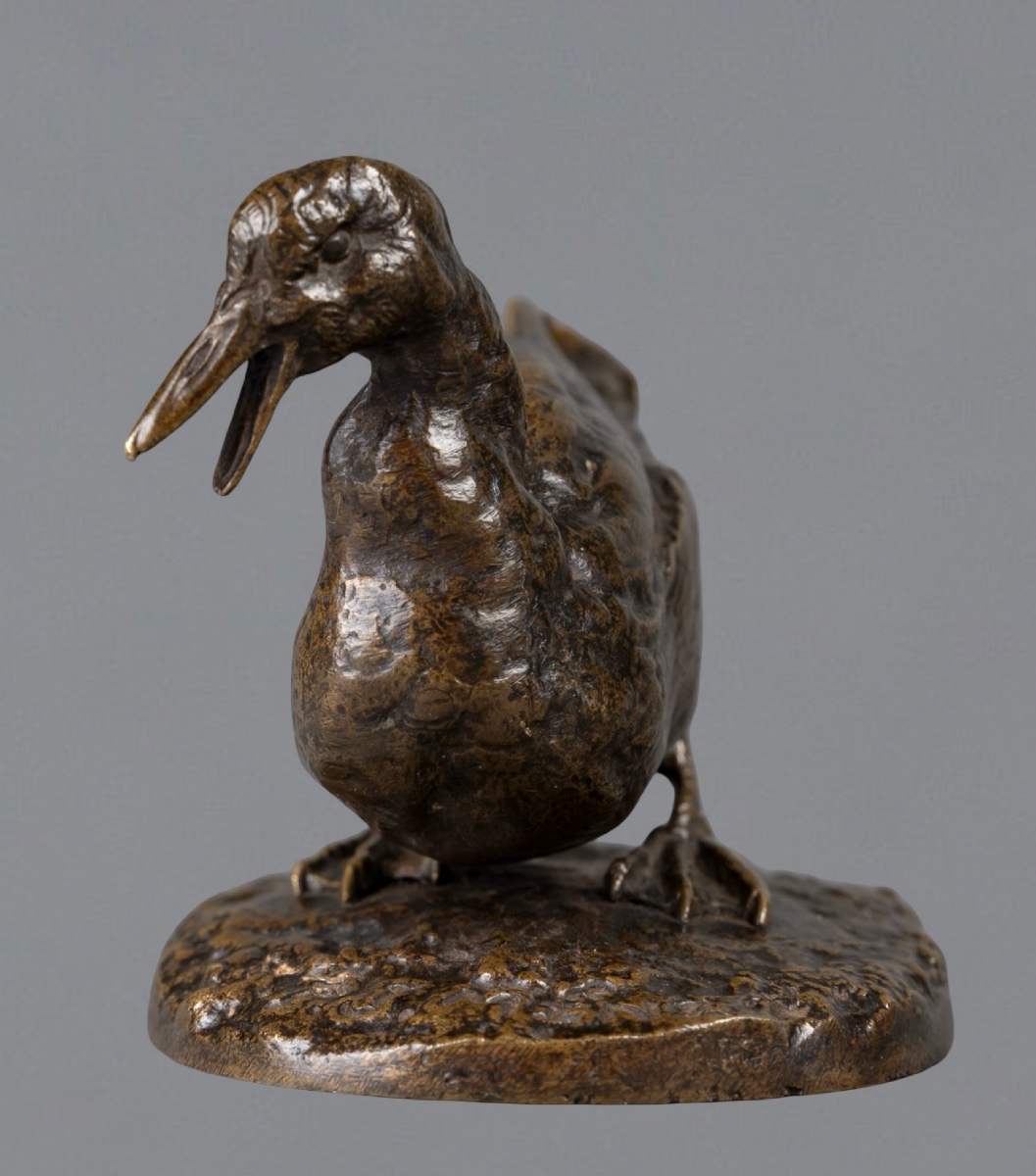 Sculpture - Le Canard , Pierre - Jules Mêne (1810-1879) - Bronze -photo-3