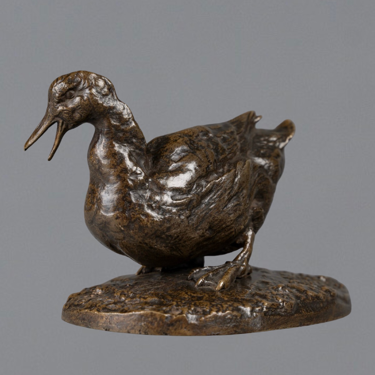 Sculpture - Le Canard , Pierre - Jules Mêne (1810-1879) - Bronze -photo-4