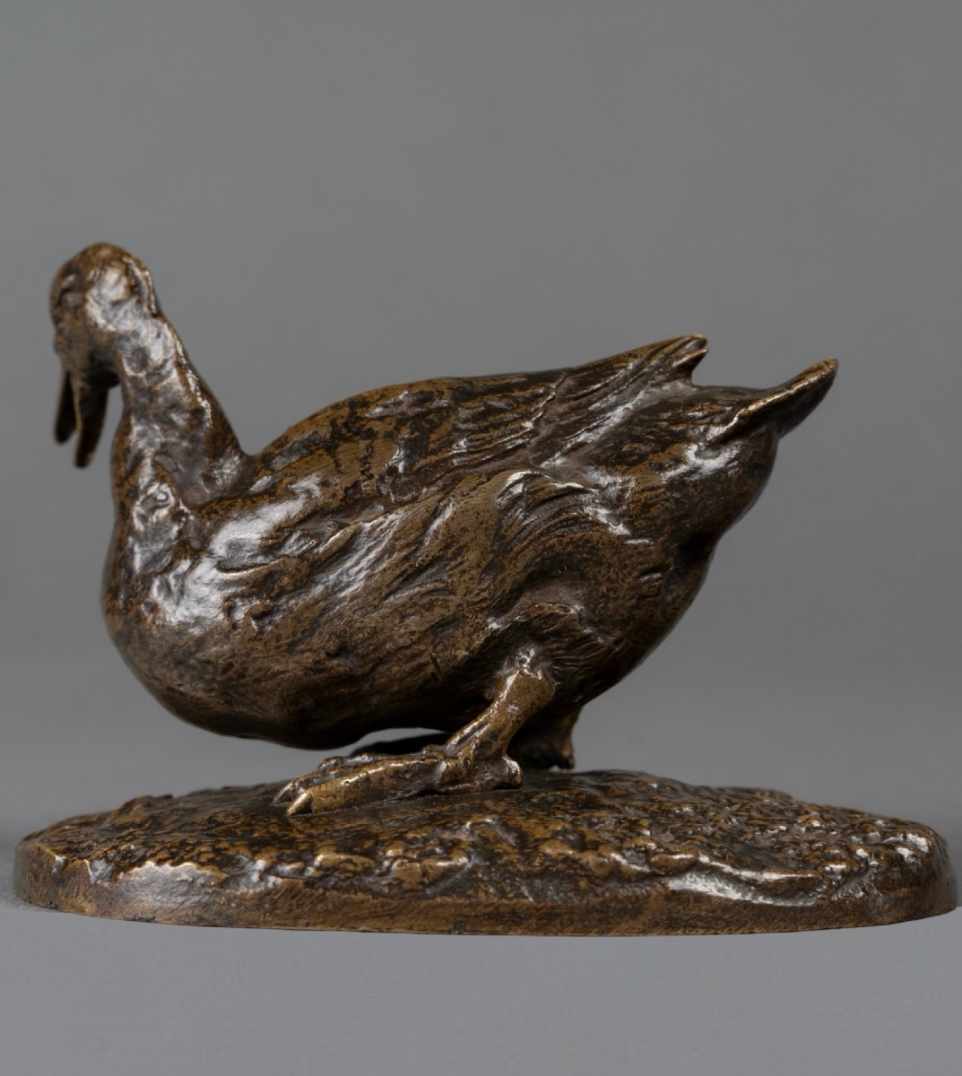Sculpture - Le Canard , Pierre - Jules Mêne (1810-1879) - Bronze -photo-2