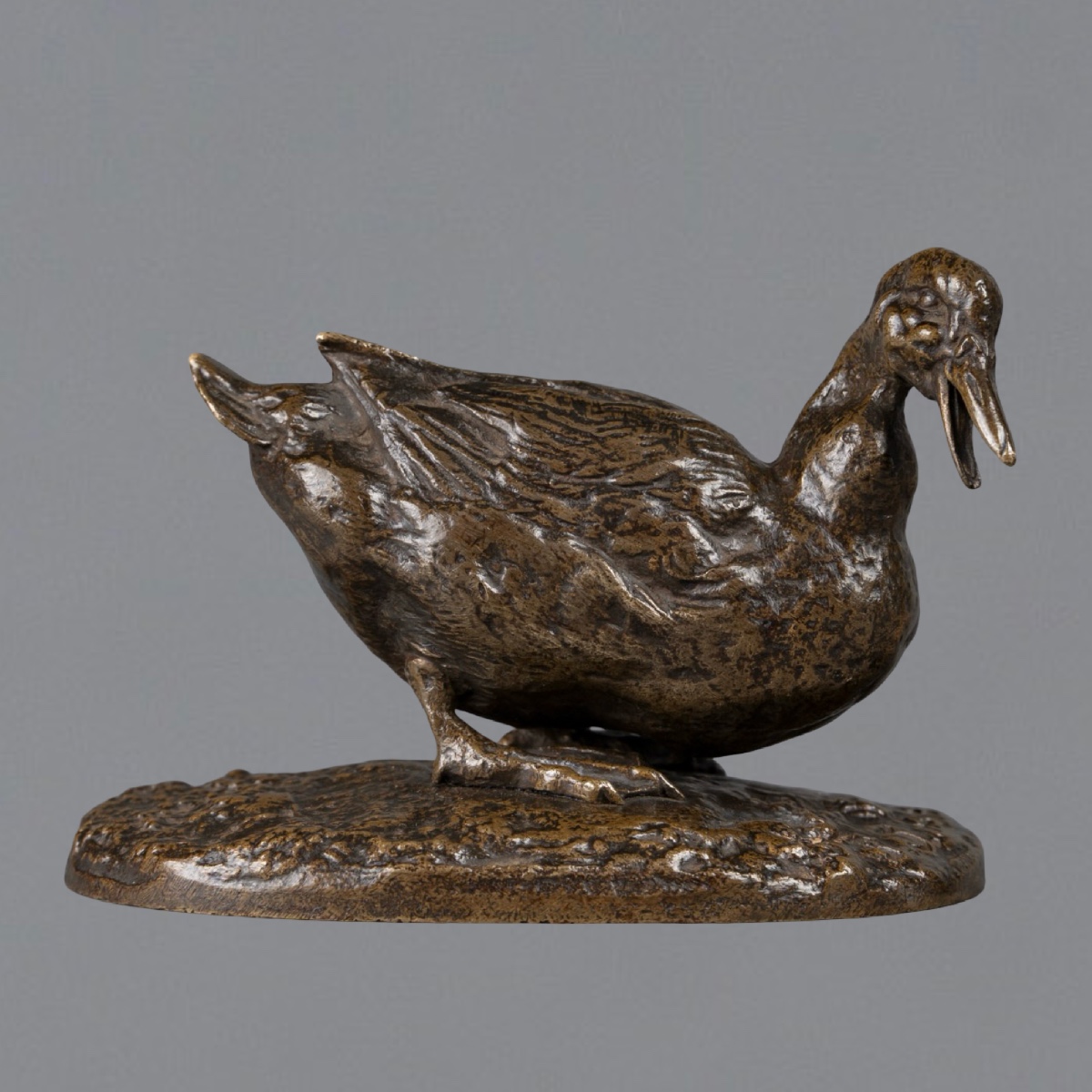 Sculpture - Le Canard , Pierre - Jules Mêne (1810-1879) - Bronze 