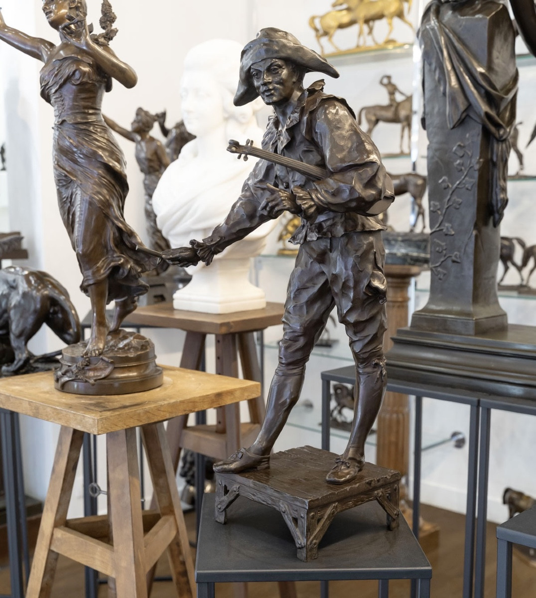 Sculpture - Arlequin , Émile Louis Picault (1833-1915) - Bronze-photo-2