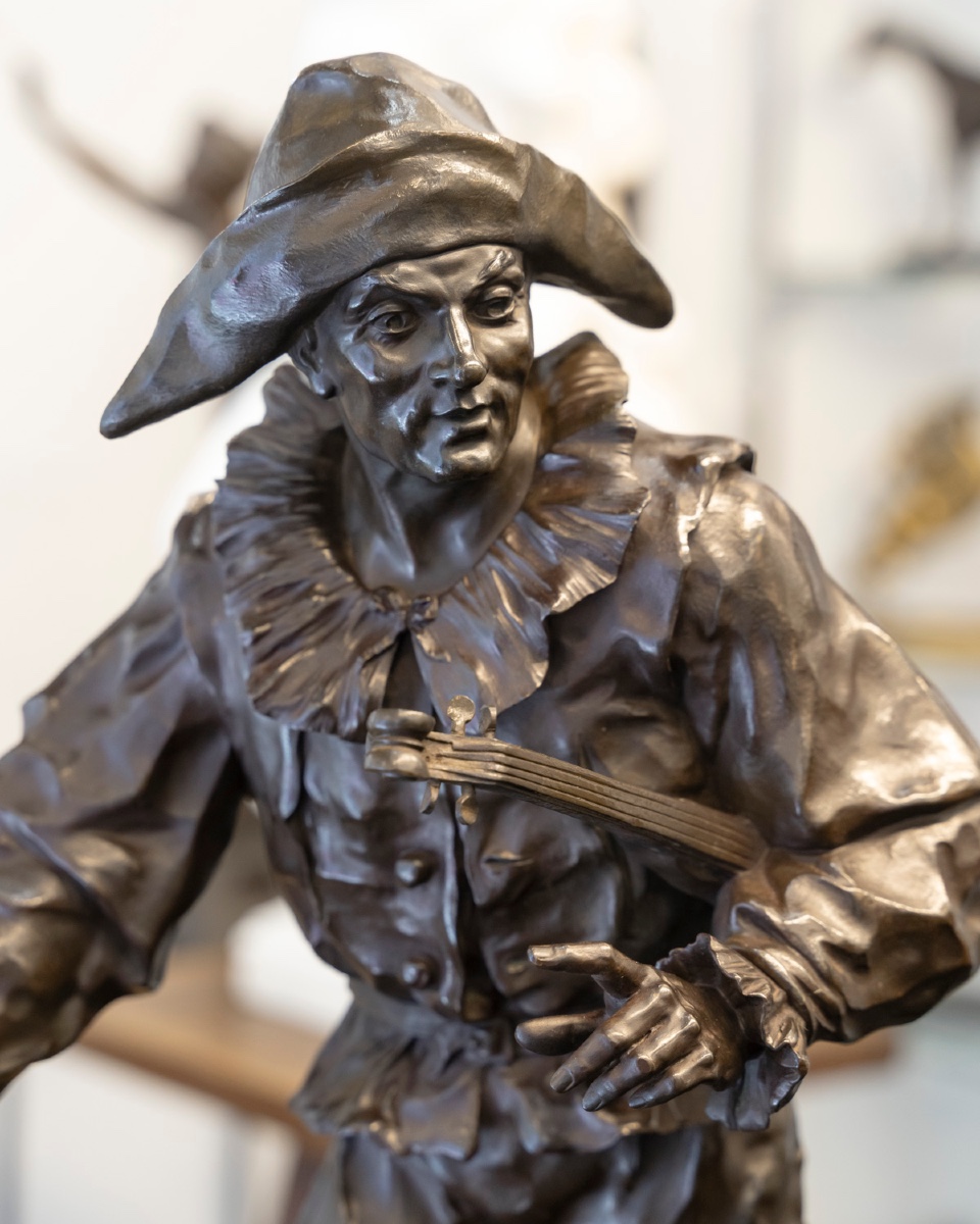 Sculpture - Arlequin , Émile Louis Picault (1833-1915) - Bronze-photo-3