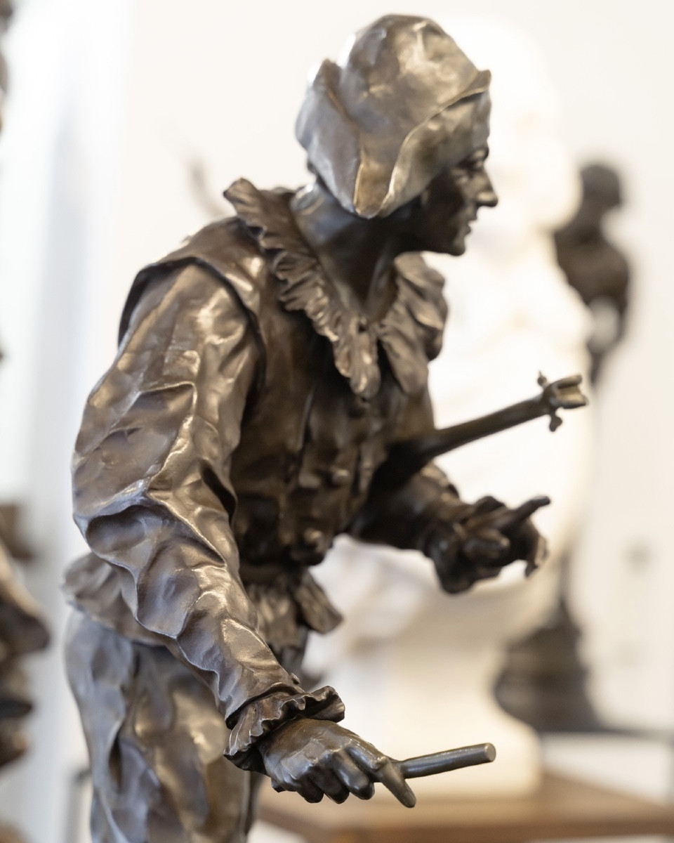 Sculpture - Arlequin , Émile Louis Picault (1833-1915) - Bronze-photo-4