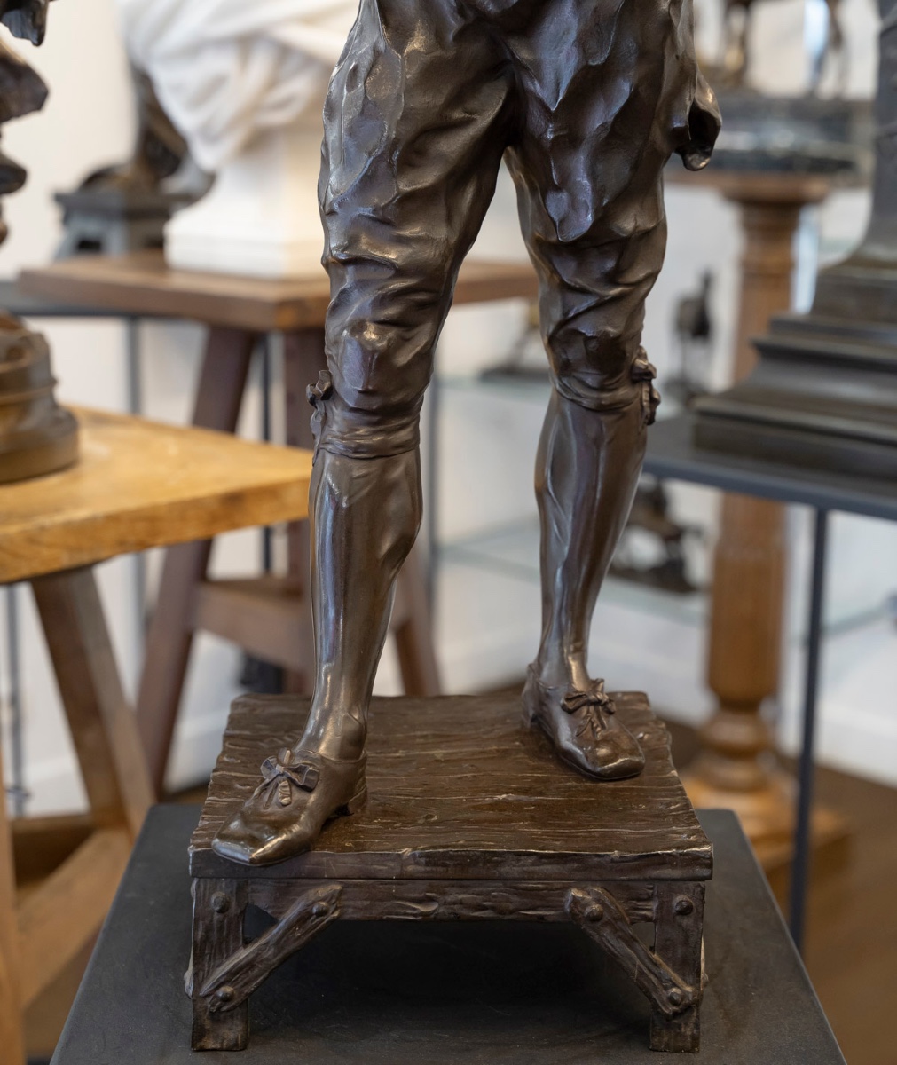 Sculpture - Arlequin , Émile Louis Picault (1833-1915) - Bronze-photo-5