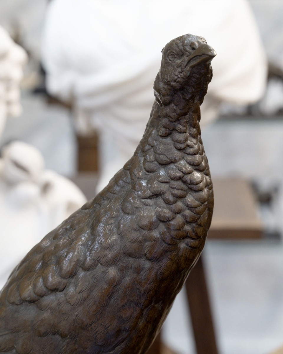 Sculpture - Pheasant On A Rock , Leon Bureau (1866-1906) - Bronze -photo-4