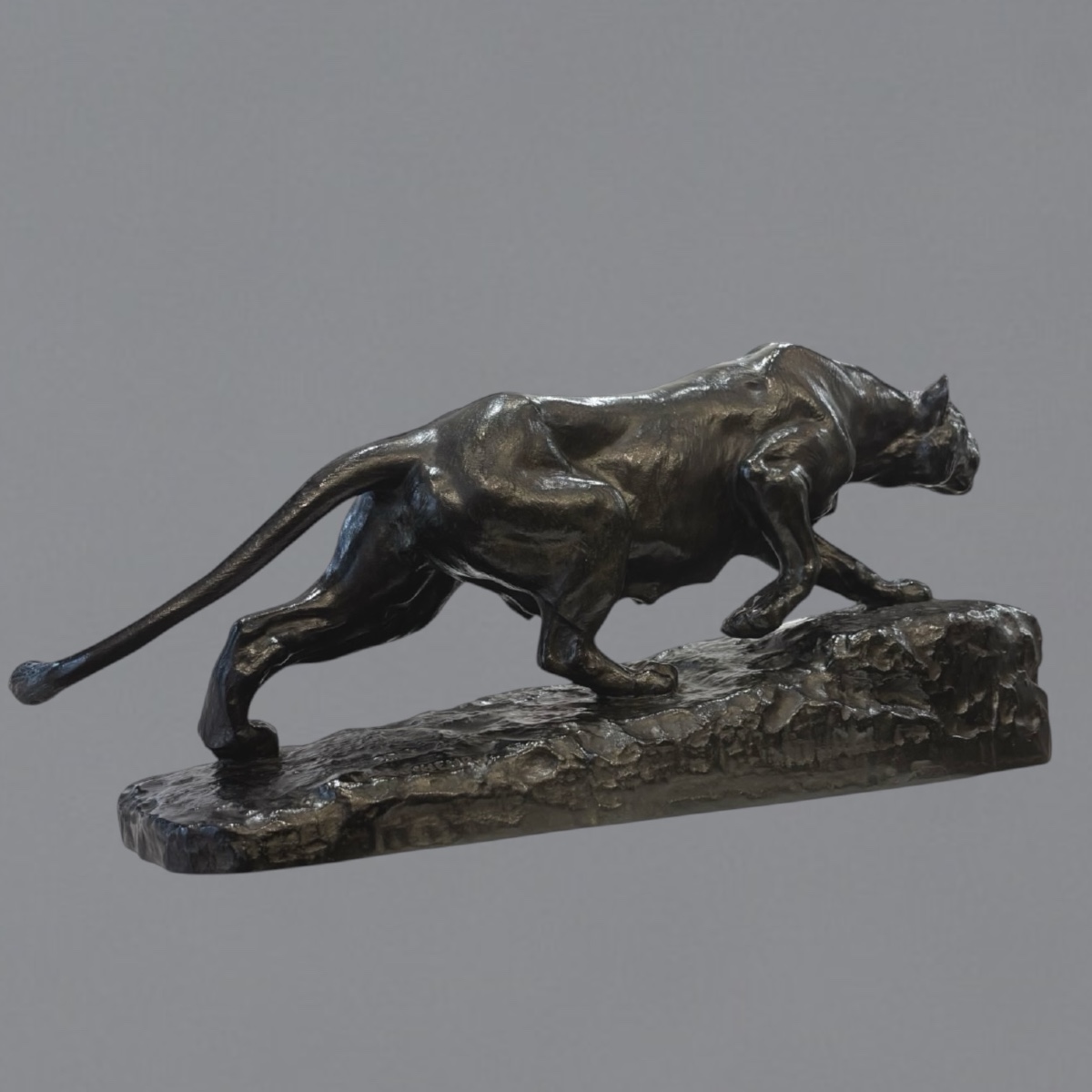 Sculpture - Lioness On The Prowl , Isidore Bonheur (1827-1901) - Bronze -photo-3