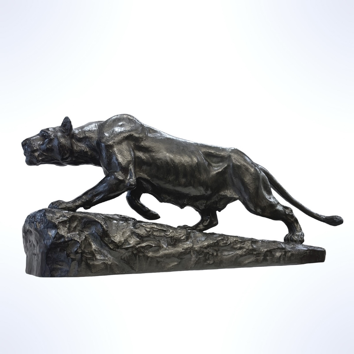 Sculpture - Lioness On The Prowl , Isidore Bonheur (1827-1901) - Bronze -photo-3