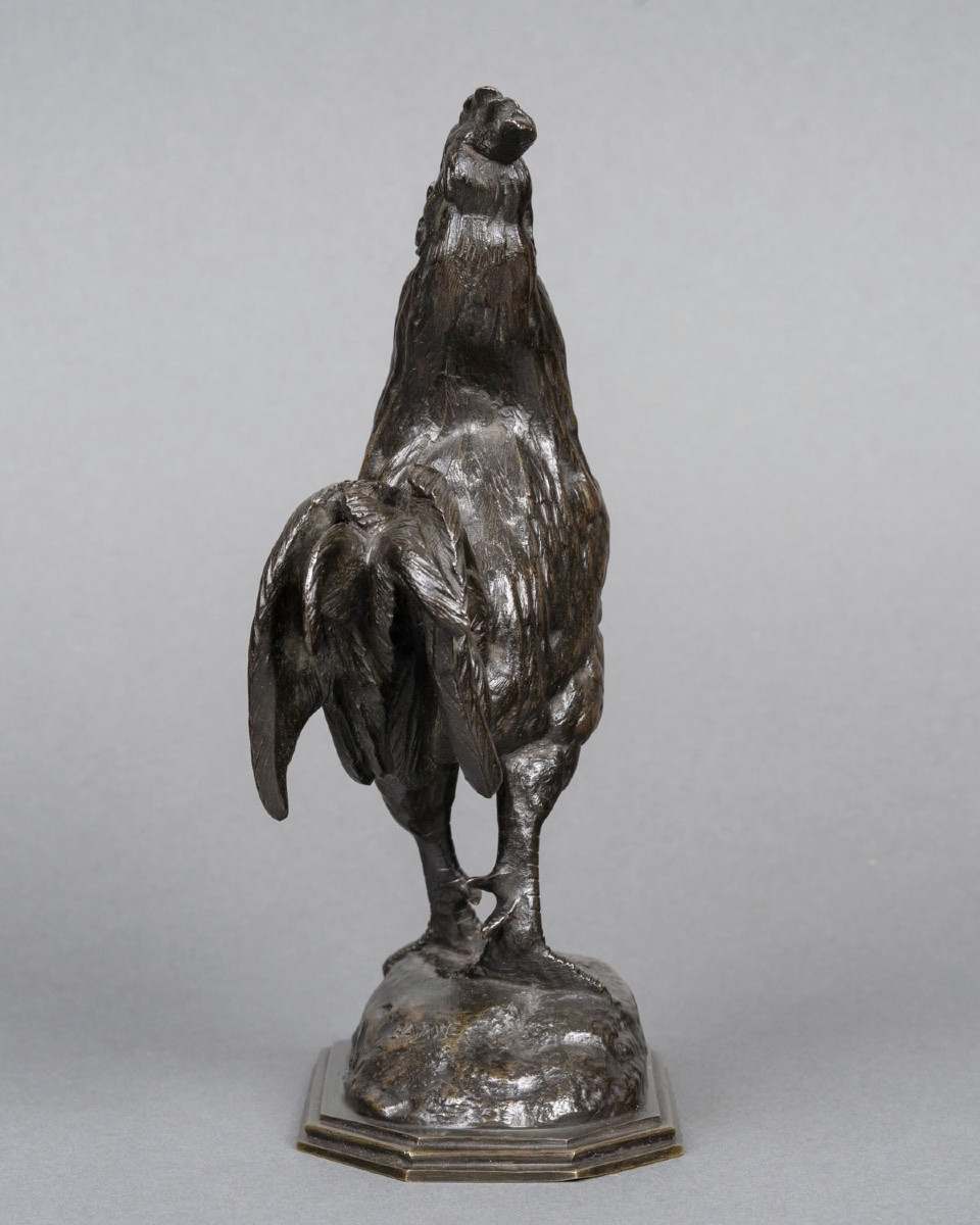 Sculpture - Le Coq , Alfred Barye (1839-1895) - Bronze-photo-3