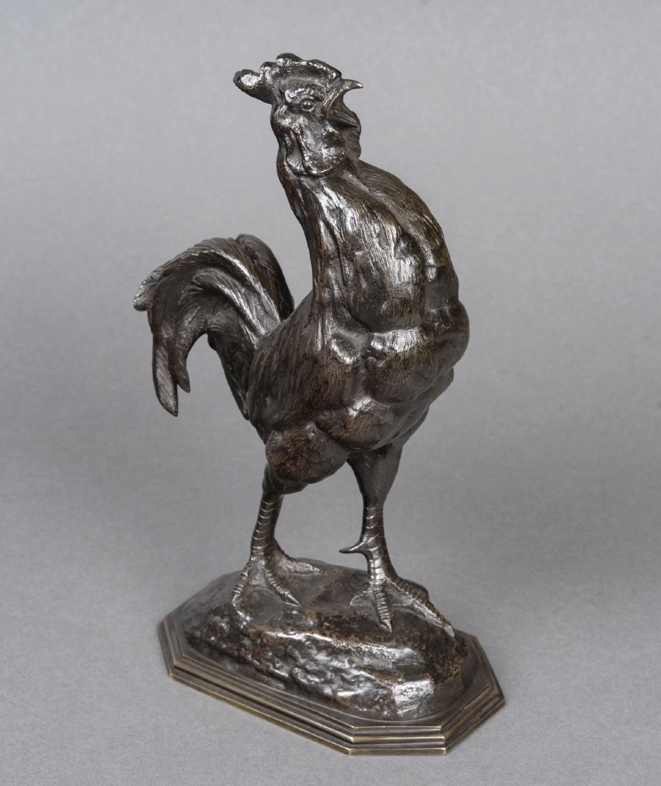 Sculpture - Le Coq , Alfred Barye (1839-1895) - Bronze-photo-2