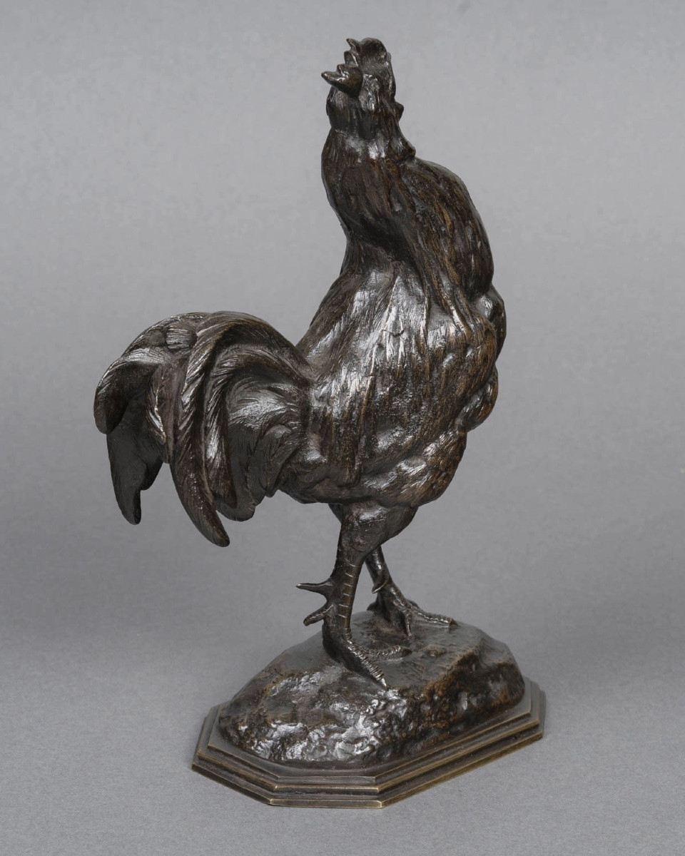 Sculpture - Le Coq , Alfred Barye (1839-1895) - Bronze-photo-1