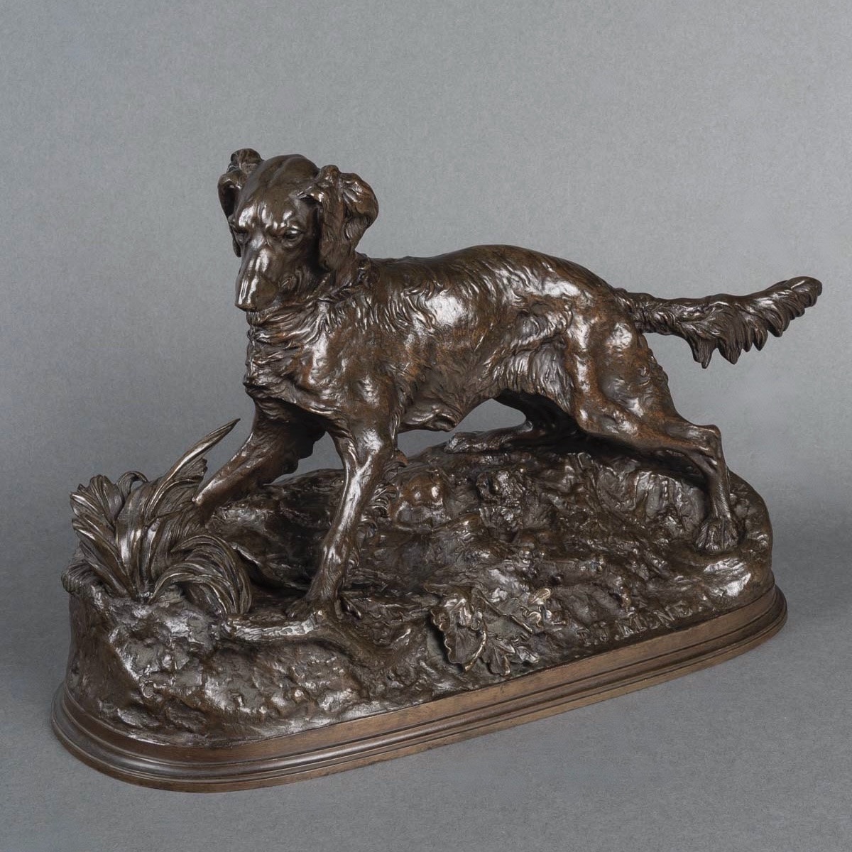 Sculpture - Chien À L’ Arrêt  , Pierre - Jules Mêne (1810-1879) - Bronze-photo-2