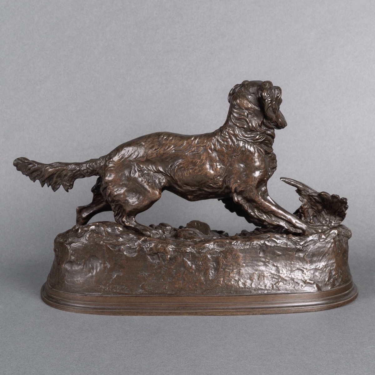 Sculpture - Chien À L’ Arrêt  , Pierre - Jules Mêne (1810-1879) - Bronze-photo-4