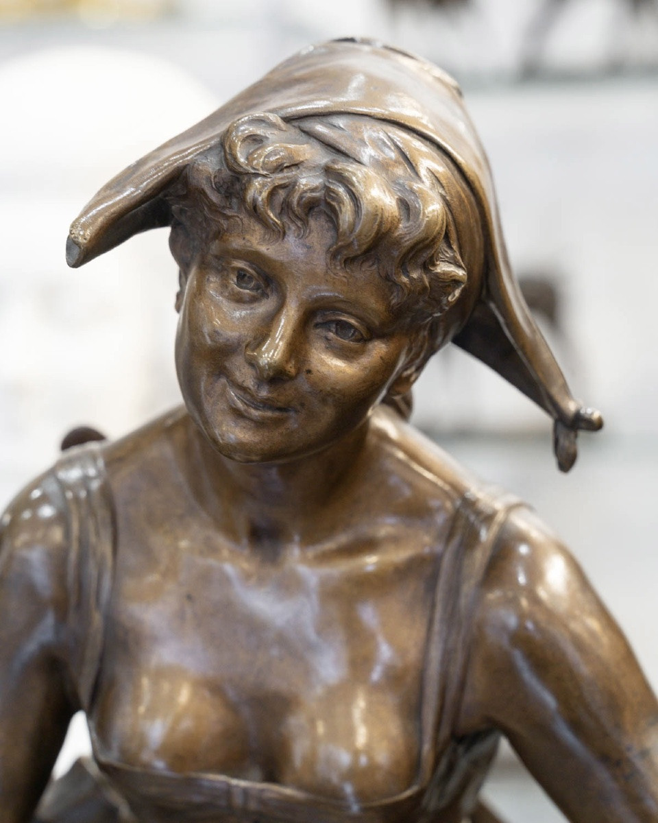 Sculpture - Colombine , Henri Emile Allouard (1844 - 1929) - Bronze-photo-3