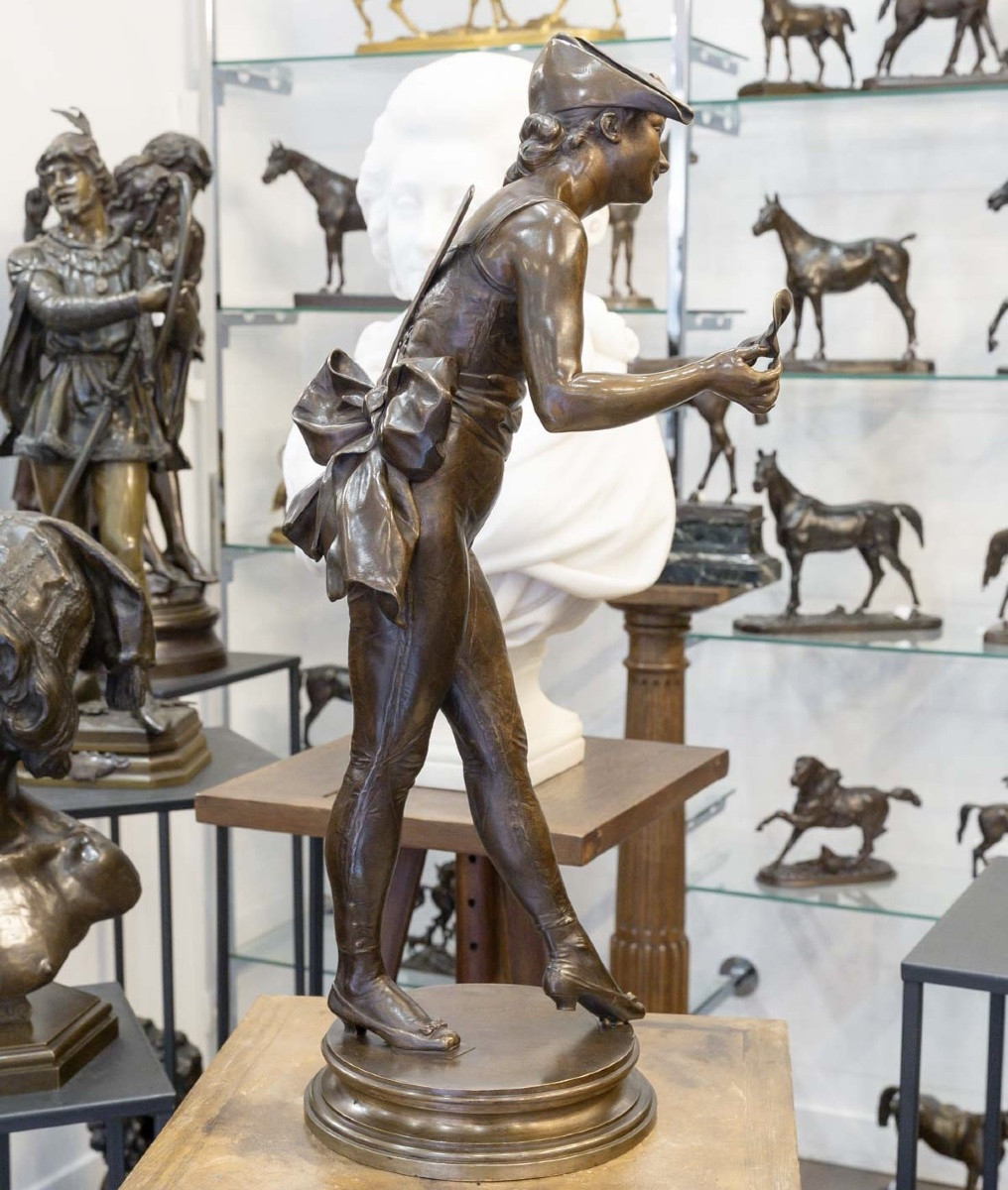 Sculpture - Colombine , Henri Emile Allouard (1844 - 1929) - Bronze-photo-2