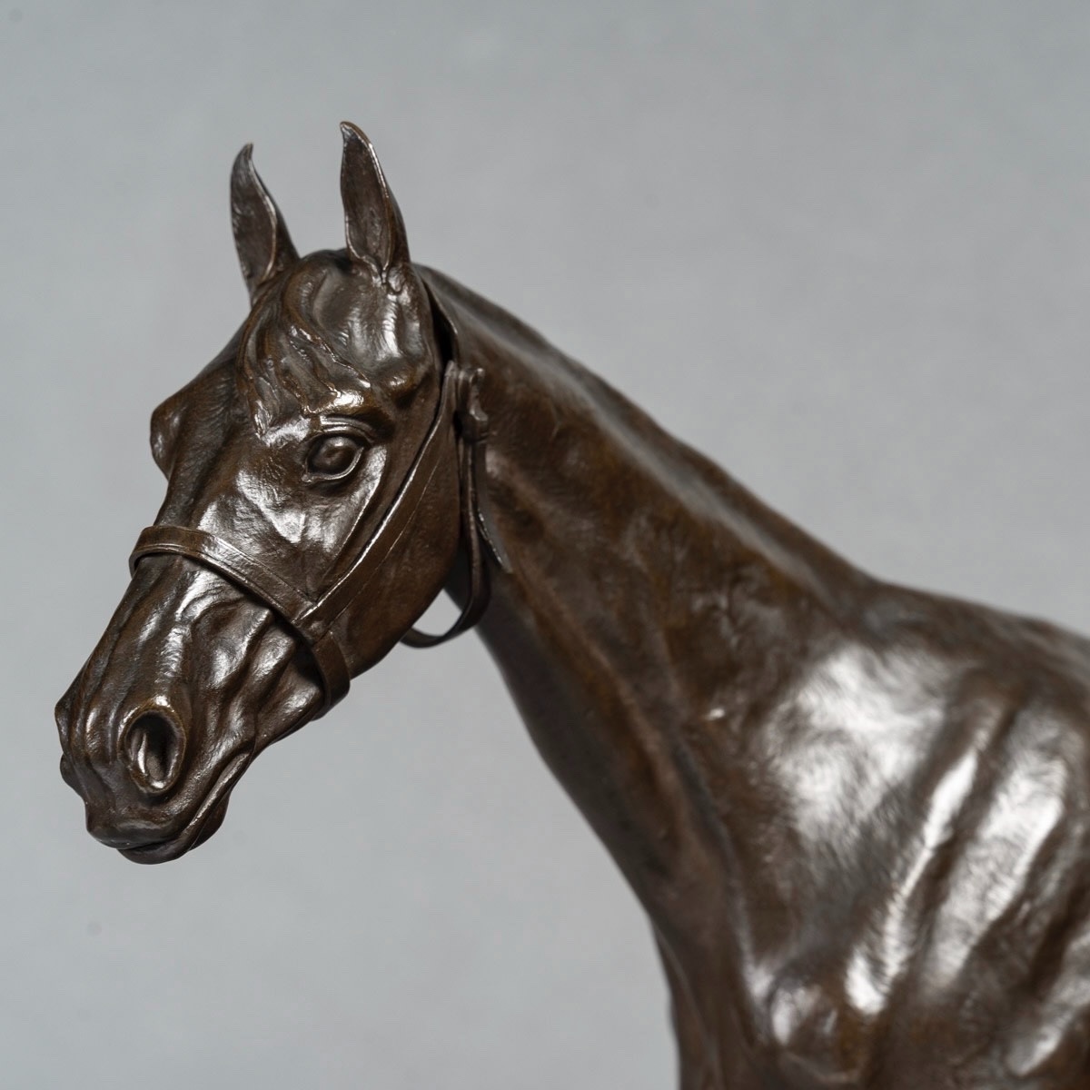 Sculpture - Cheval De Course , Henri De Vains (1851 - 1909) - Bronze-photo-4