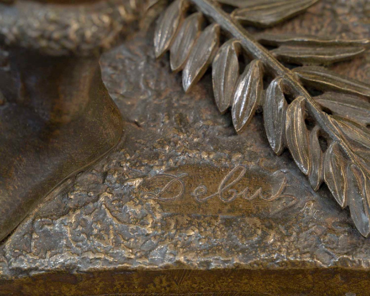 Sculpture - Le Barde , Jean-Didier Debut (1824-1893) - Bronze -photo-7