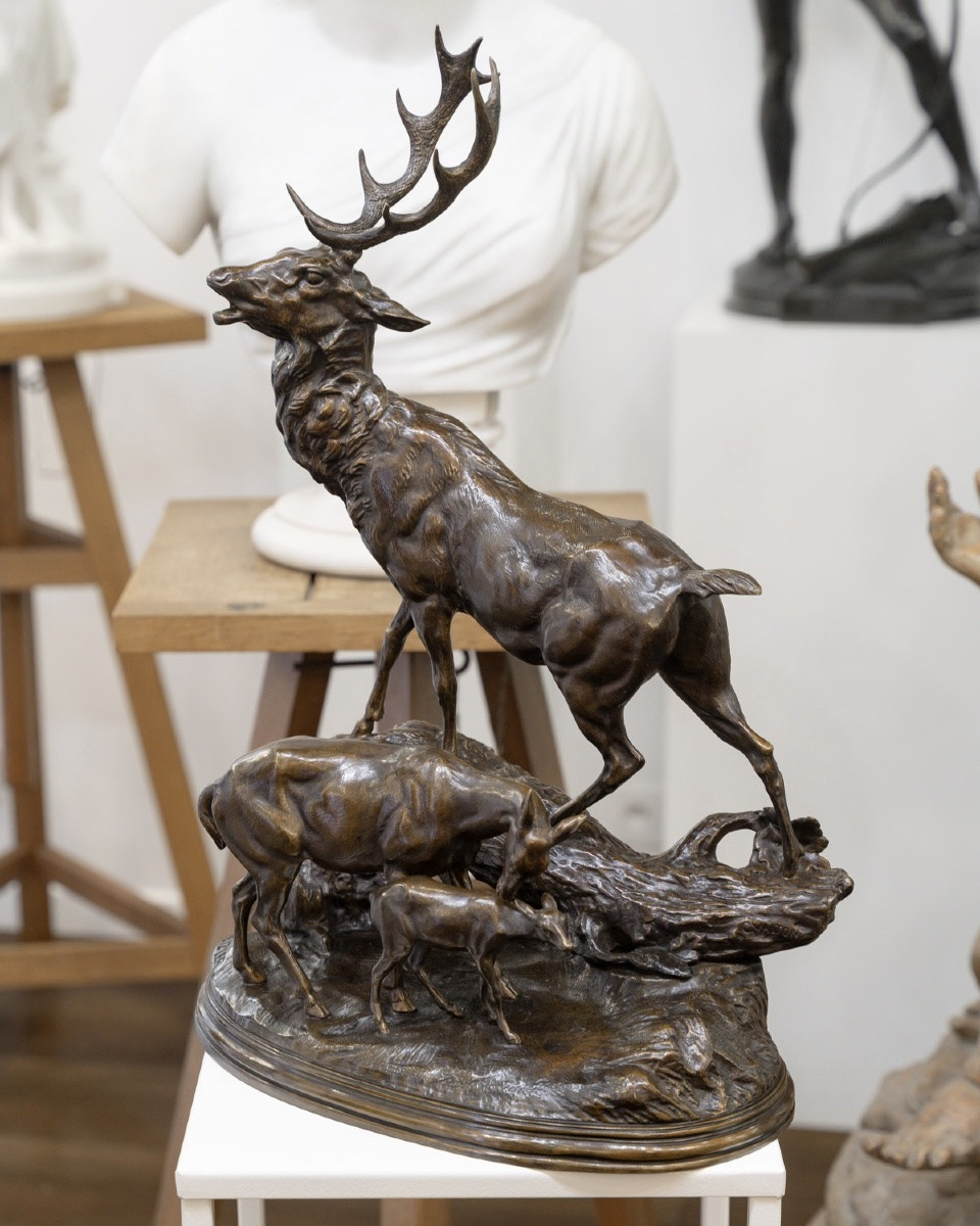 Deer Family, Hippolyte Heizler (1828-1871) & Charles Valton (1851-1918)-photo-2