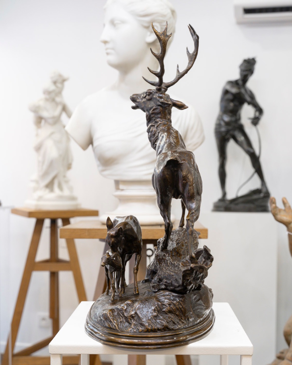 Deer Family, Hippolyte Heizler (1828-1871) & Charles Valton (1851-1918)-photo-3