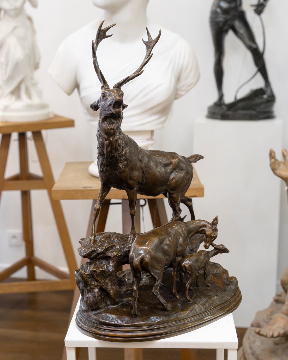 Deer Family, Hippolyte Heizler (1828-1871) & Charles Valton (1851-1918)-photo-4
