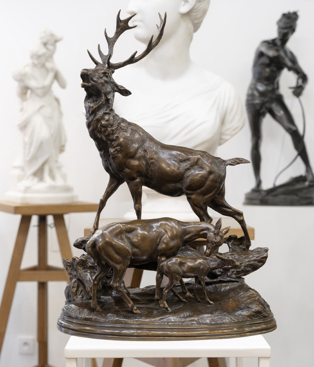 Deer Family, Hippolyte Heizler (1828-1871) & Charles Valton (1851-1918)