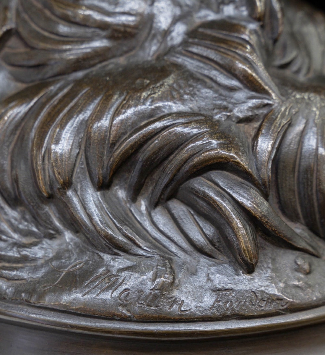 Sculpture - Le Combat de Coqs , Auguste Lechesne (1815-1888) - Bronze -photo-8