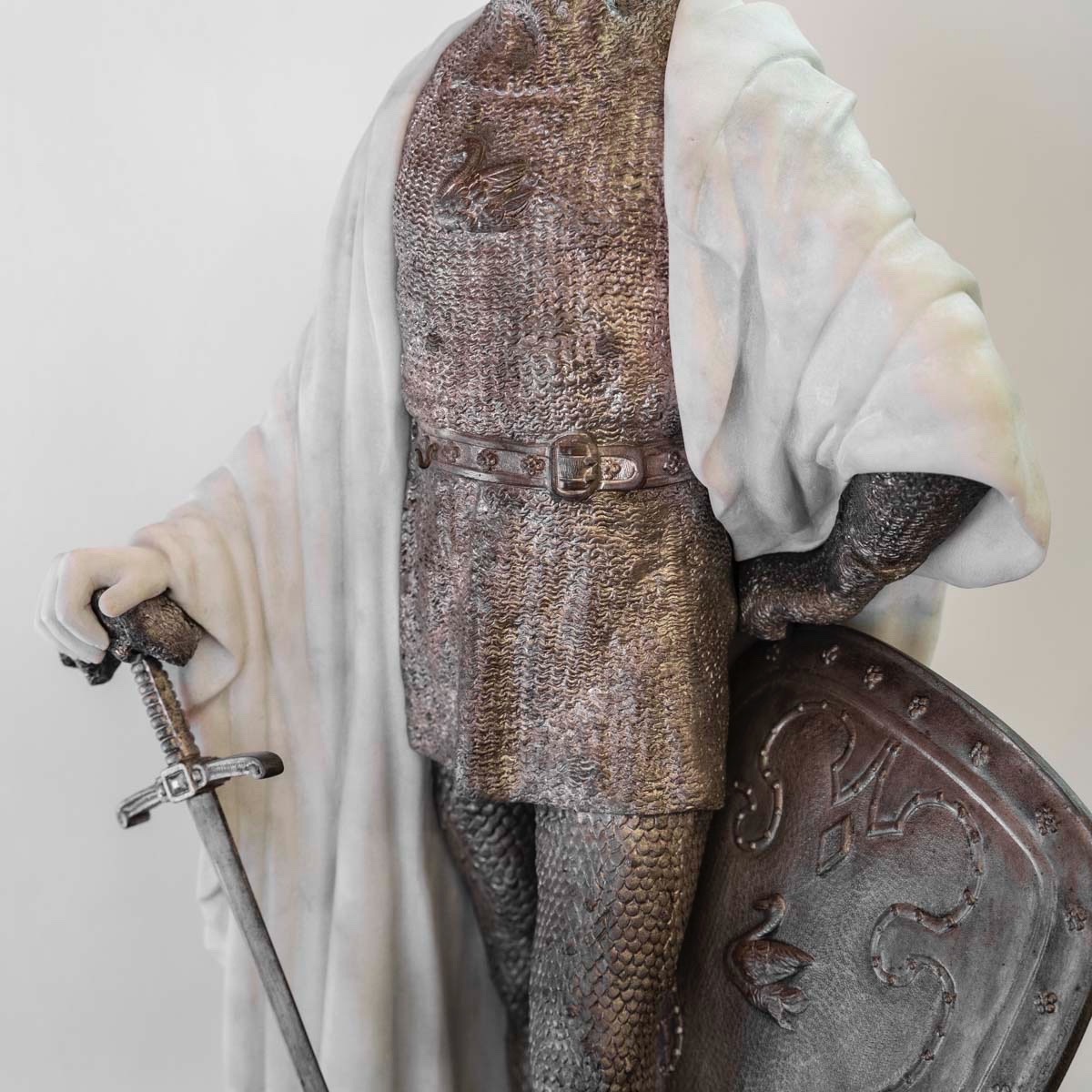 SCULPTURE - LOHENGRIN , CHEVALIER DU GRAAL PAR PAUL PHILIPPE (1870-1930) -photo-4