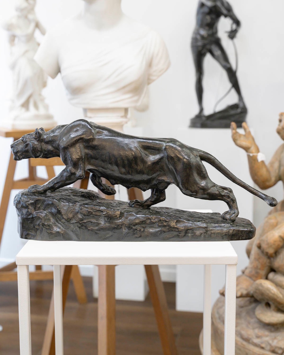 Sculpture - Lioness On The Hunt , Isidore Bonheur (1827–1901) - Bronze-photo-2