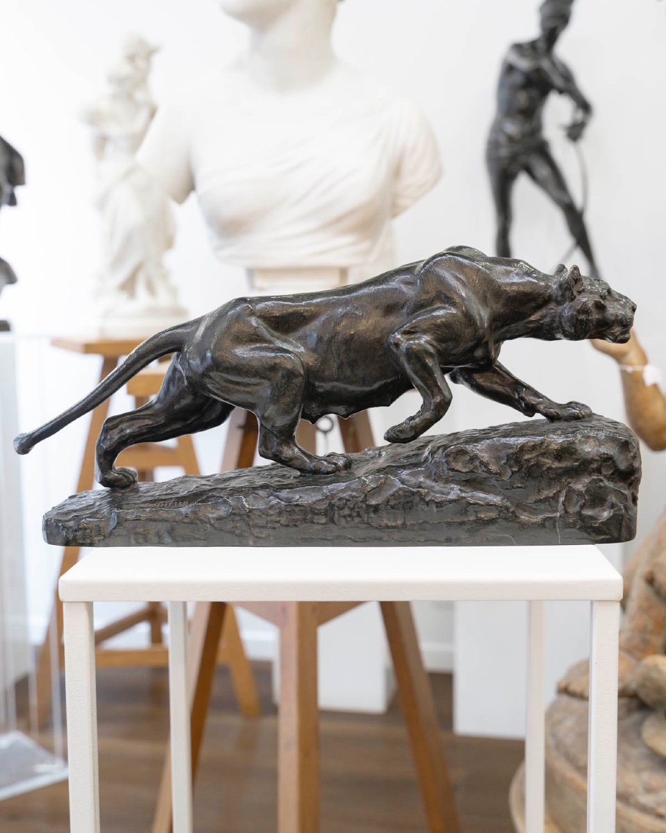 Sculpture - Lioness On The Hunt , Isidore Bonheur (1827–1901) - Bronze-photo-2