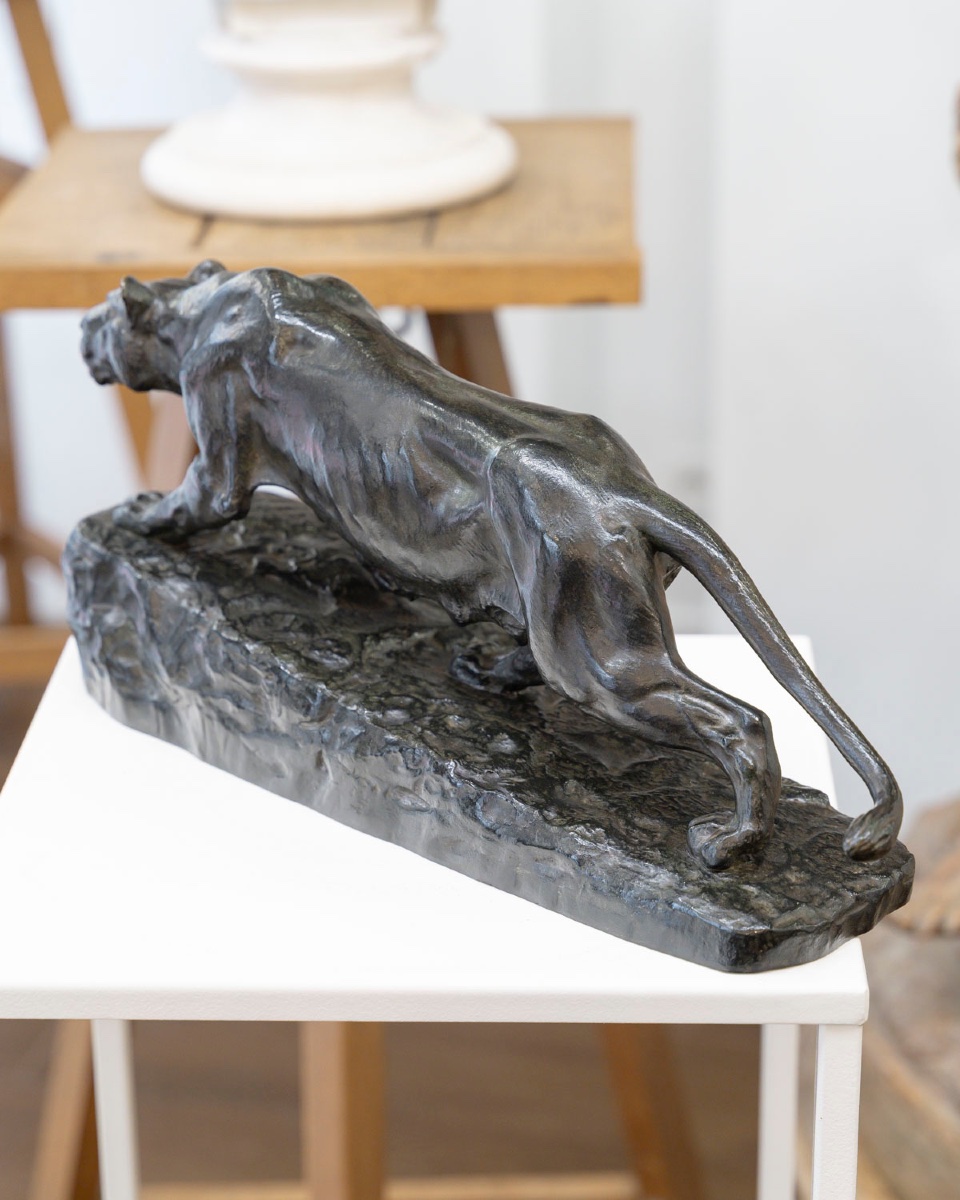 Sculpture - Lioness On The Hunt , Isidore Bonheur (1827–1901) - Bronze-photo-4
