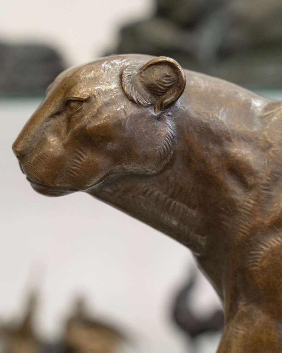 Sculpture - La Lionne Marchant , ALFRED THIELE (1886-1957) - Bronze-photo-3