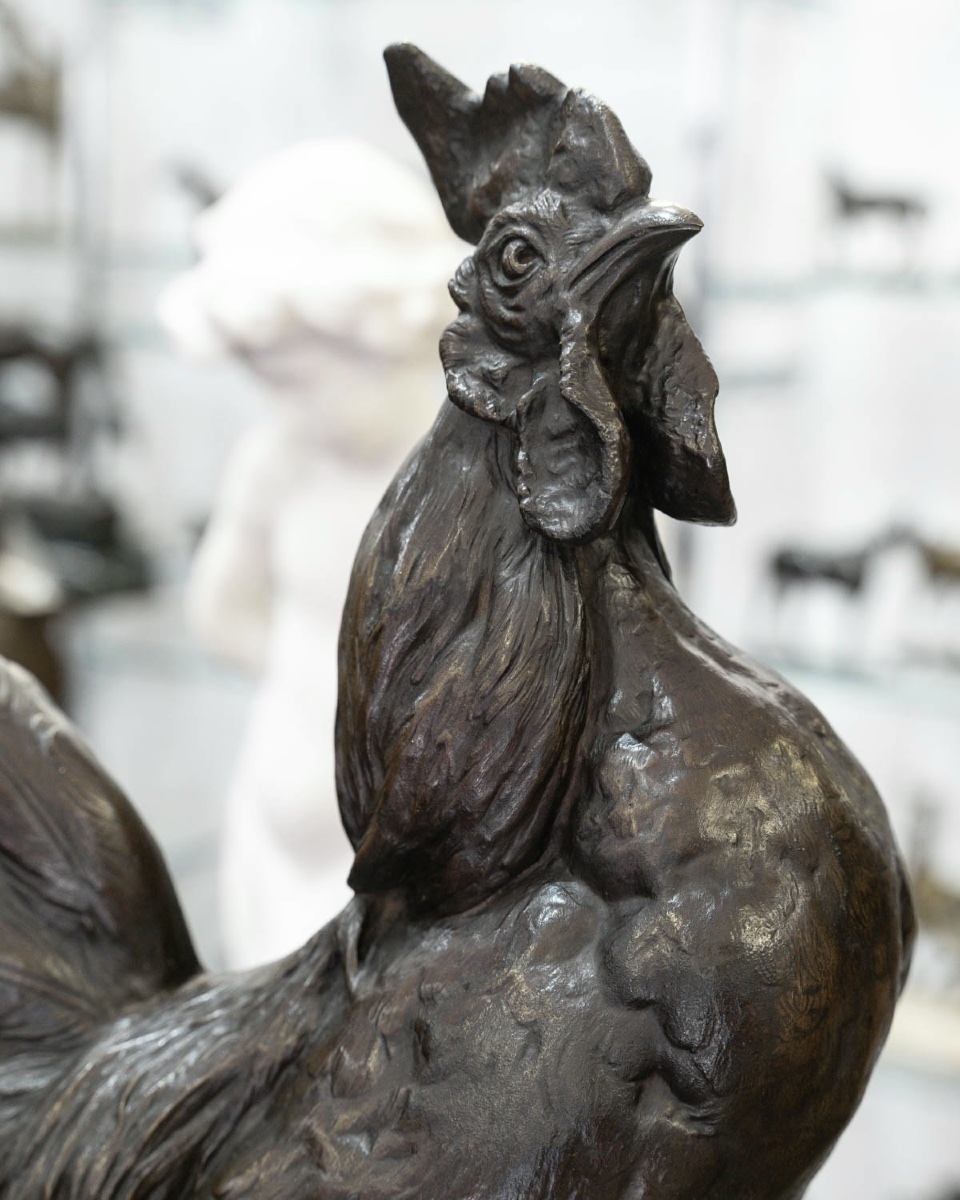 Sculpture - The Rooster , Alexandre Paul Comolera (1818–1897) - Bronze-photo-4