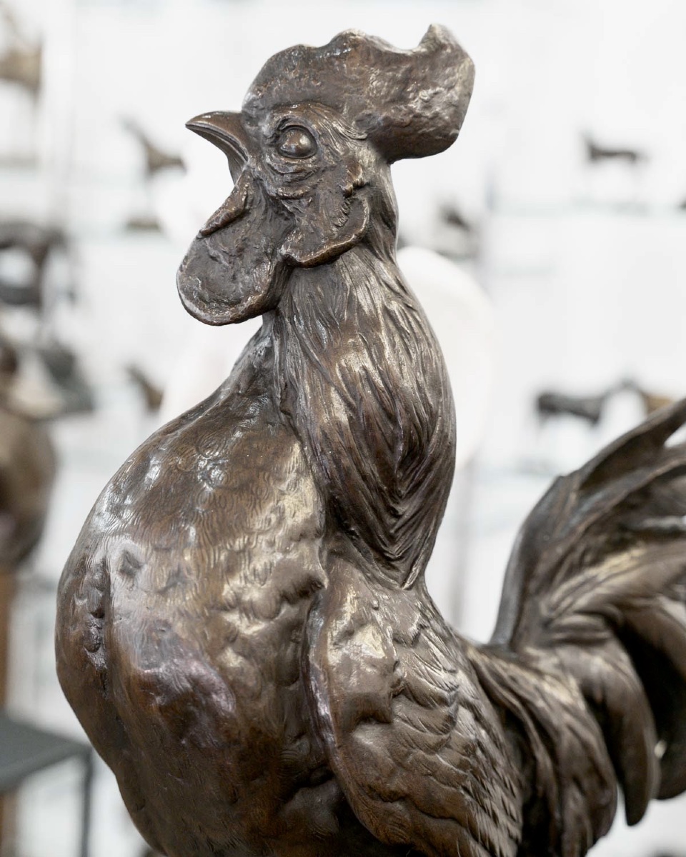 Sculpture - The Rooster , Alexandre Paul Comolera (1818–1897) - Bronze-photo-5