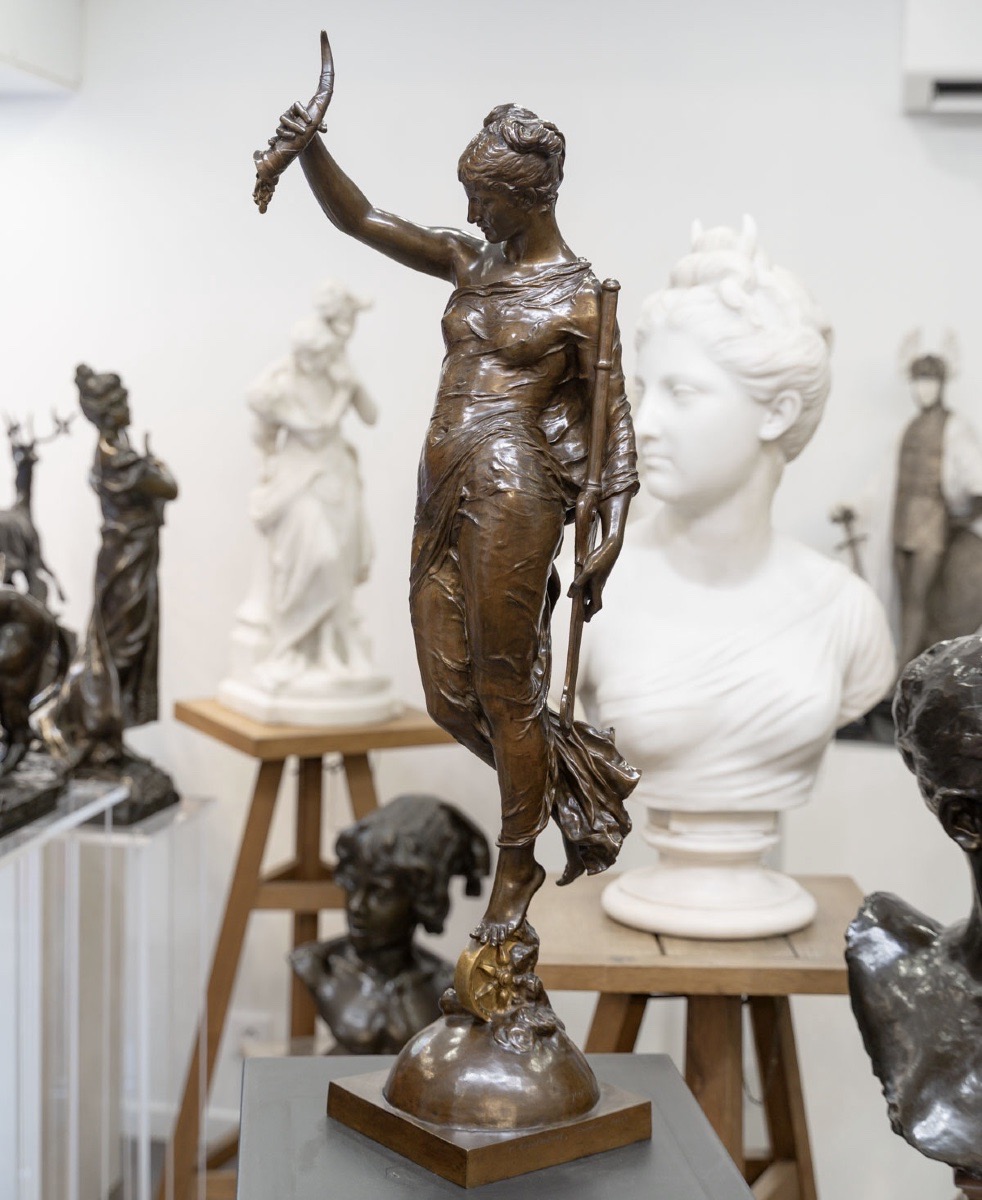 Sculpture - The Fortune , Augustin- Jean Moreau - Vauthier (1831-1893) Bronze -photo-2