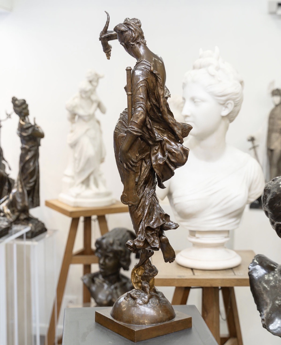 Sculpture - The Fortune , Augustin- Jean Moreau - Vauthier (1831-1893) Bronze -photo-1