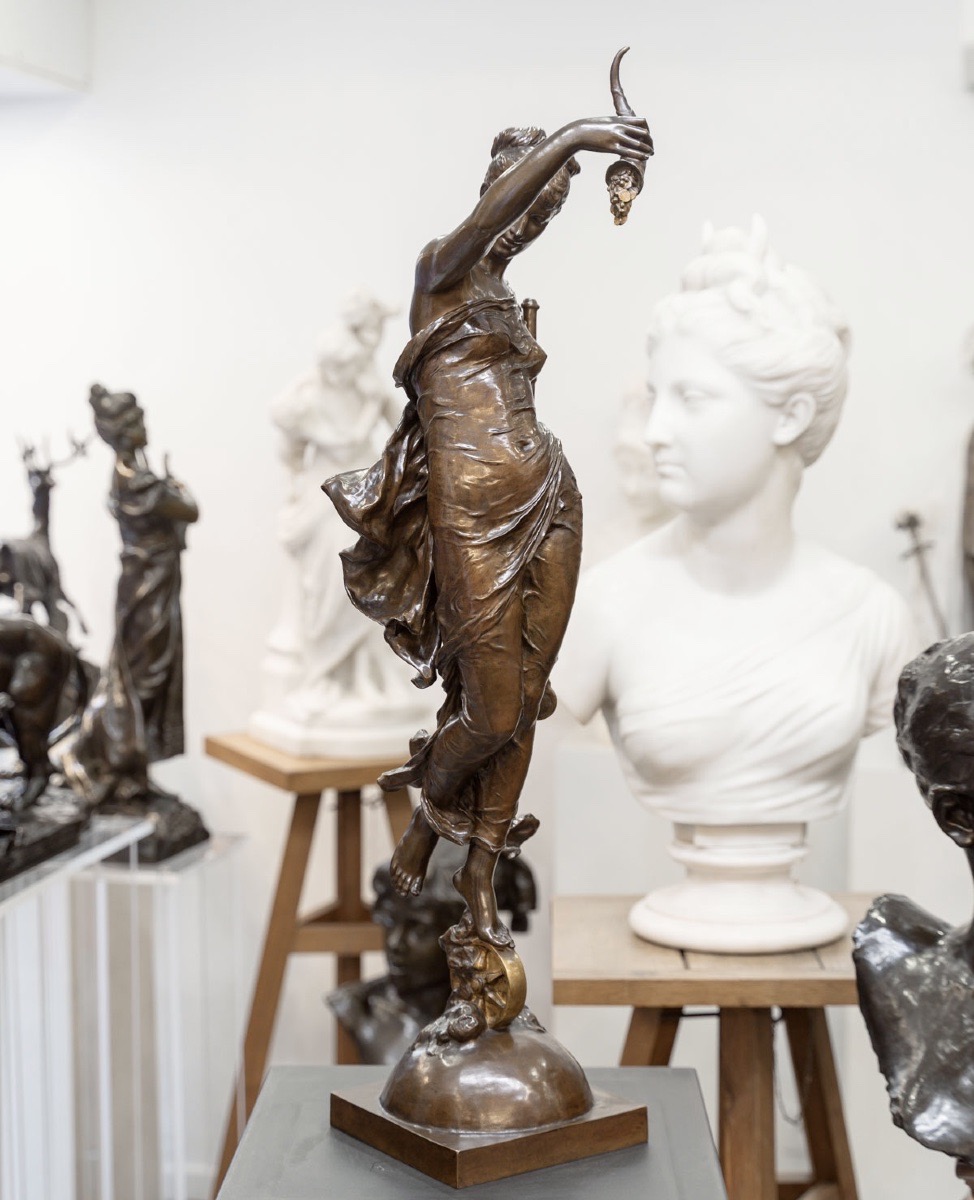 Sculpture - The Fortune , Augustin- Jean Moreau - Vauthier (1831-1893) Bronze -photo-3