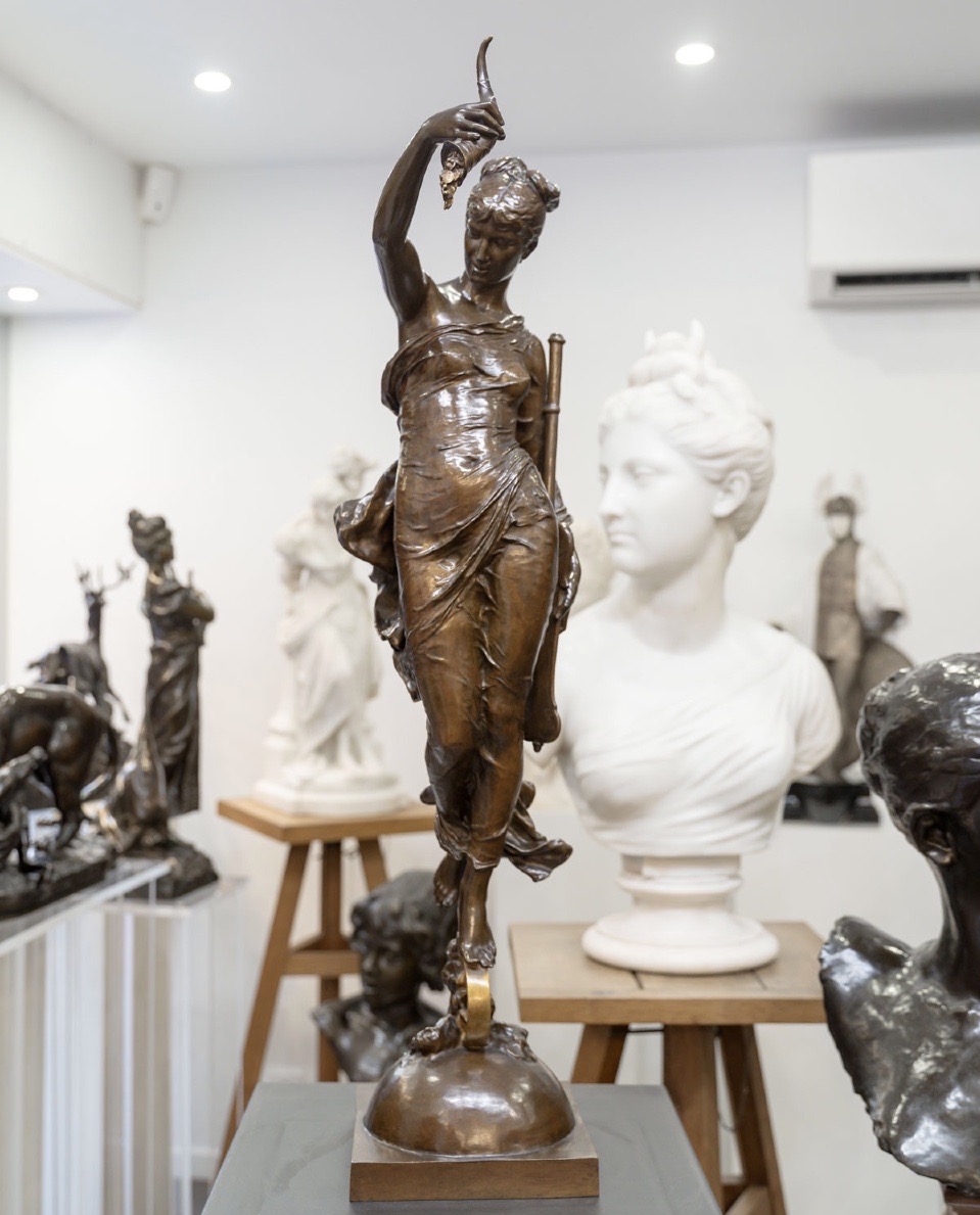 Sculpture - The Fortune , Augustin- Jean Moreau - Vauthier (1831-1893) Bronze 
