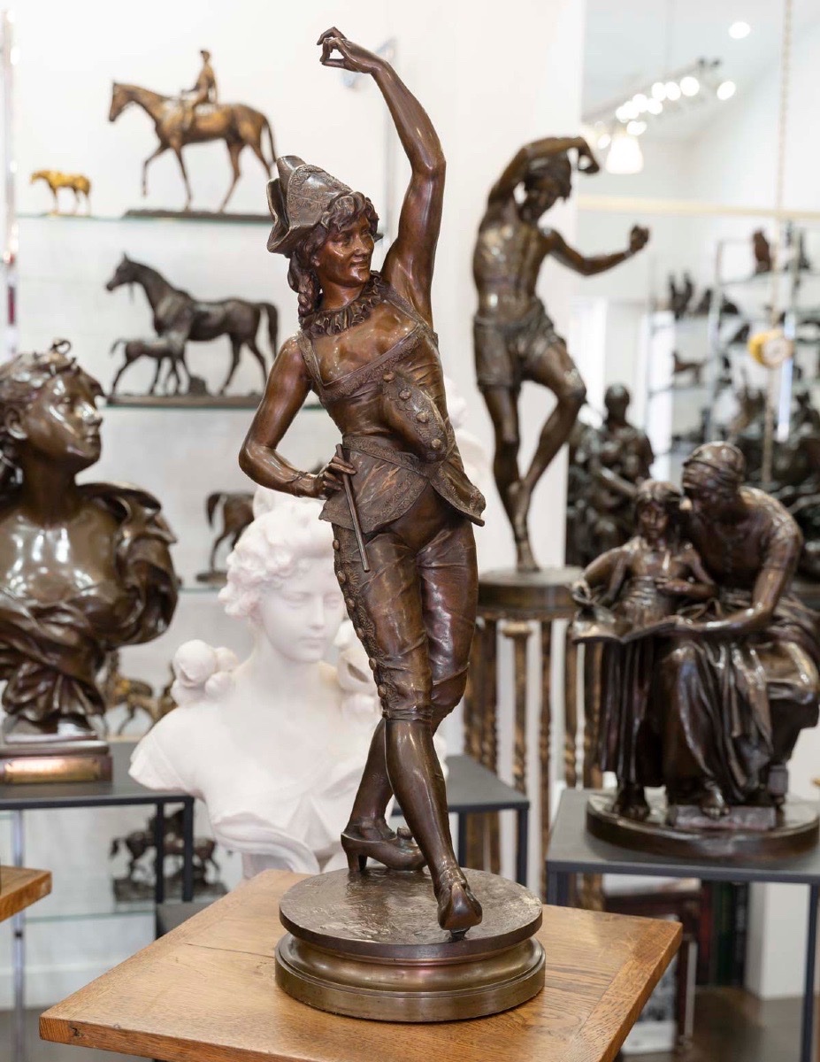 Sculpture - Arlequina , Henri Emile Allouard (1844–1929) - Bronze-photo-2
