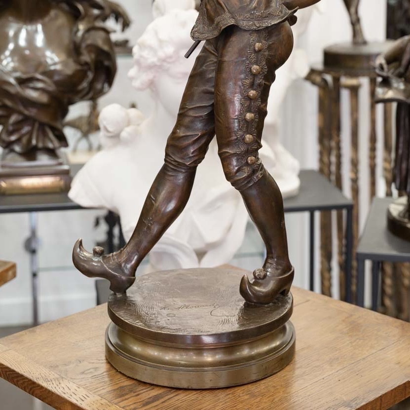 Sculpture - Arlequina , Henri Emile Allouard (1844–1929) - Bronze-photo-3