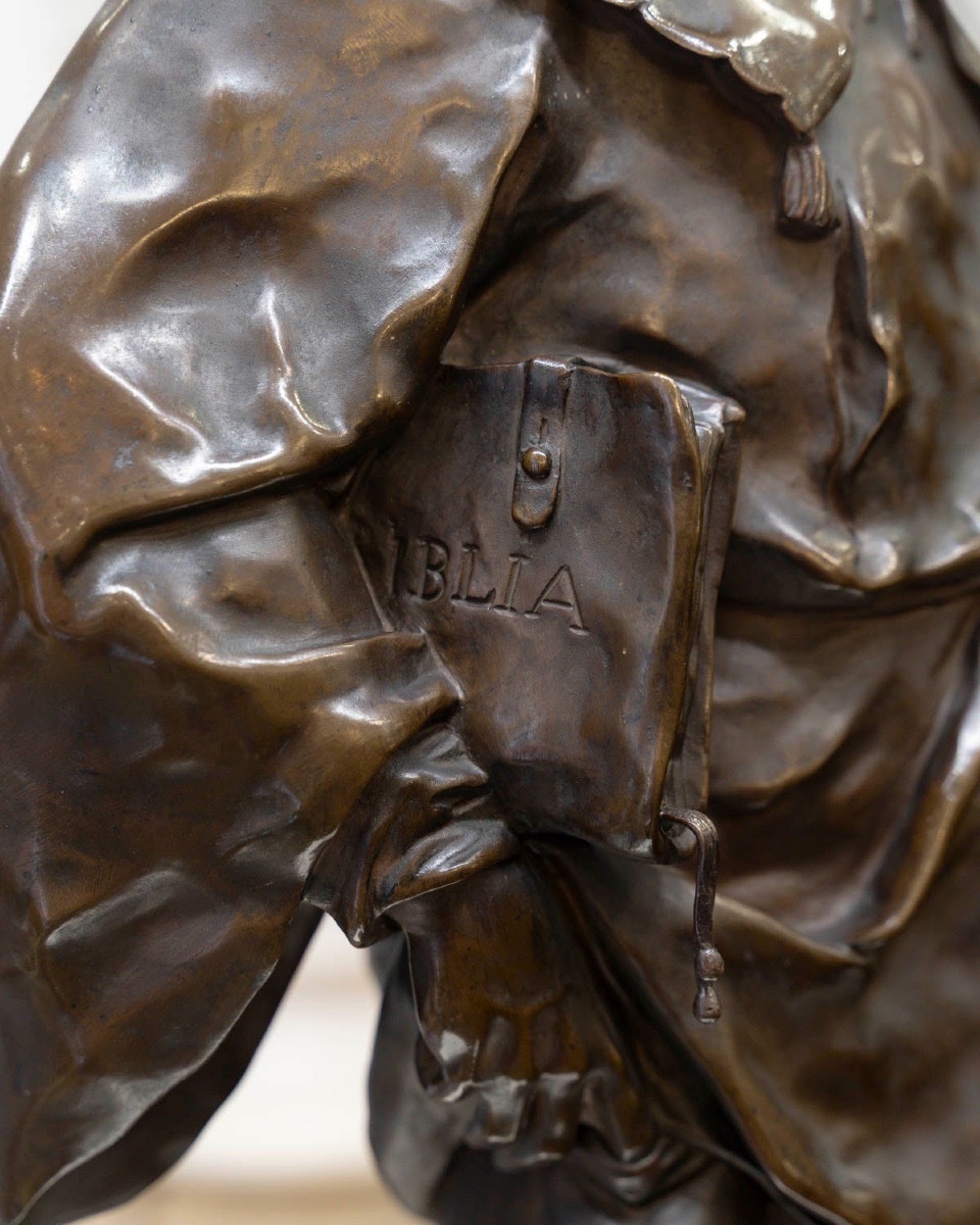 Sculpture - A 14th Century Scholar , Emile Louis Picault (1833–1922) - Bronze-photo-1