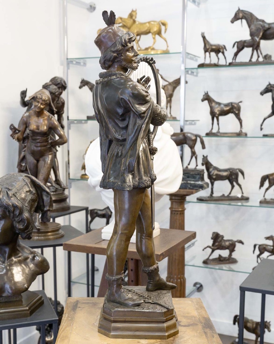 SCULPTURE - LE BARDE , JEAN-DIDIER DEBUT (1824-1893) - BRONZE-photo-4