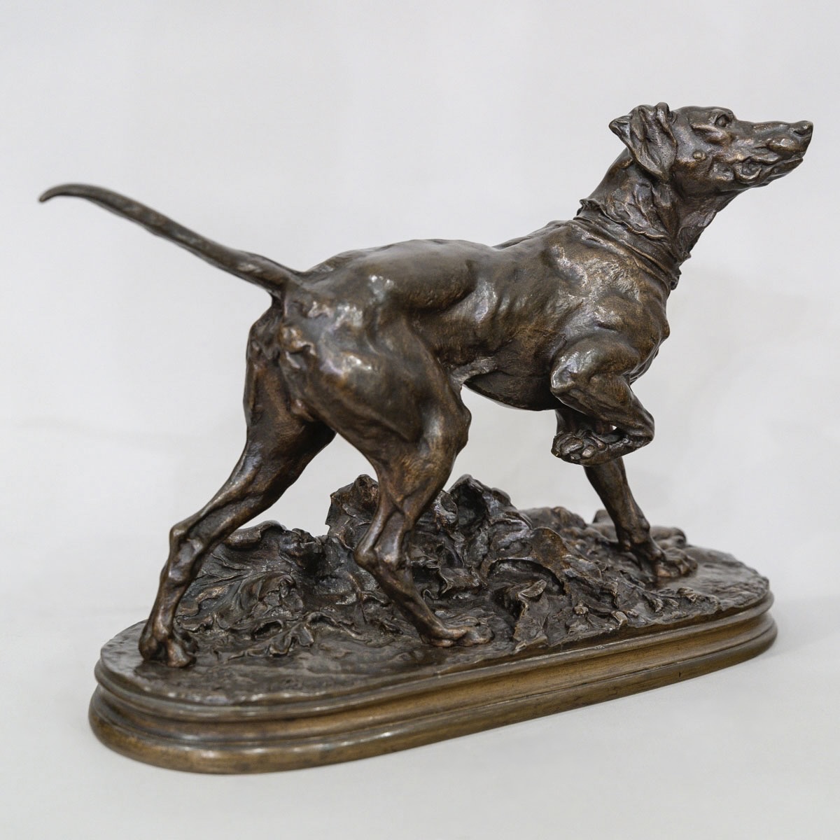 SCULPTURE - MARLY , LE CHIEN BRAQUE PAR PIERRE - JULES MÊNE (1810-1879) - BRONZE-photo-2
