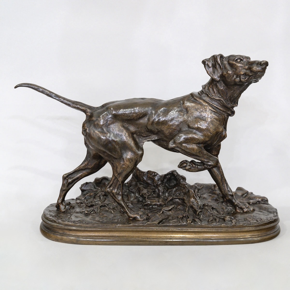 SCULPTURE - MARLY , LE CHIEN BRAQUE PAR PIERRE - JULES MÊNE (1810-1879) - BRONZE