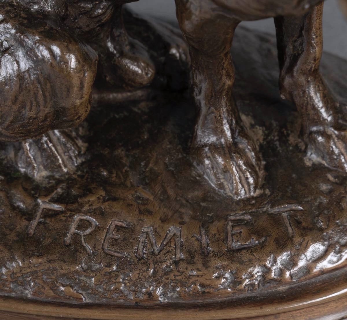 SCULPTURE - LE CHIEN BOUDEUR , EMMANUEL FRÉMIET (1824-1910) - BRONZE-photo-5