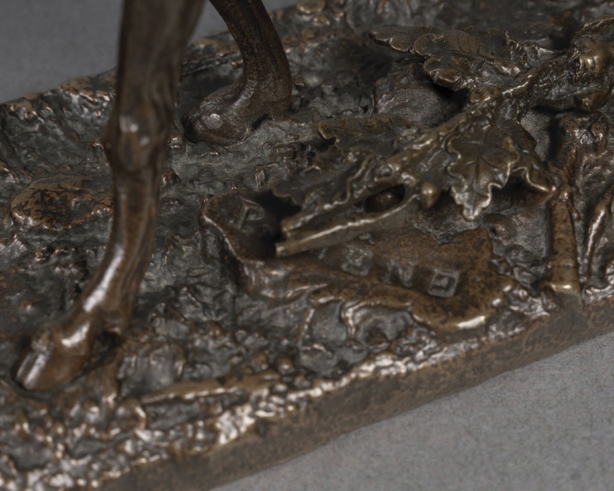 SCULPTURE - LE CERF MARCHANT , PIERRE - JULES MÊNE (1810-1879) - BRONZE-photo-3
