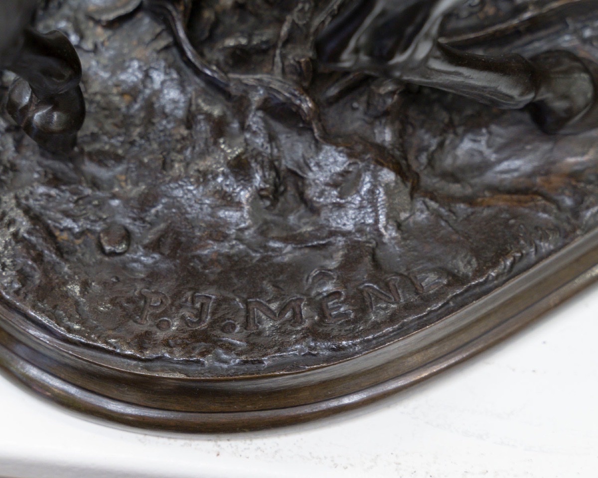 SCULPTURE - "LE CHEVAL LIBRE" , PIERRE - JULES MÊNE (1810-1879) - BRONZE-photo-5